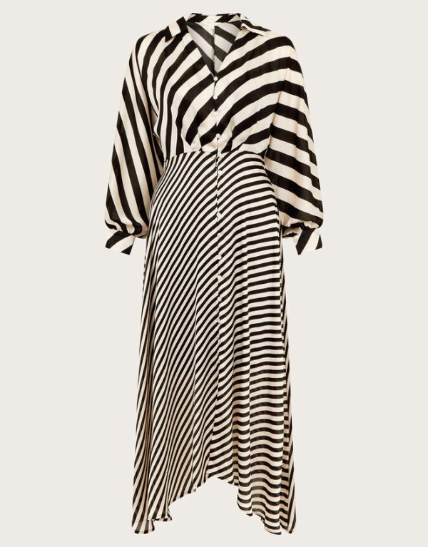 Monsoon Sofia Stripe Dress Black - Image 7