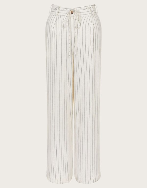 Monsoon Sara Stripe Trousers Ivory - Image 7