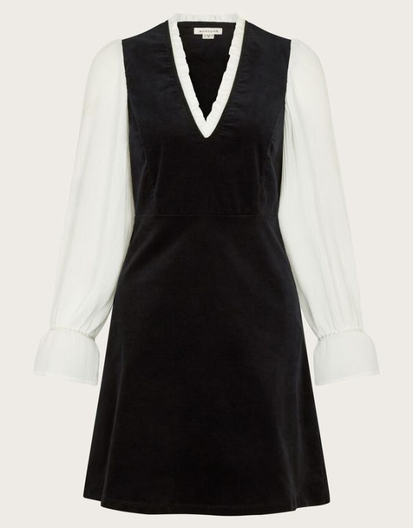 Monsoon Vienna Velvet Dress Black - Image 6