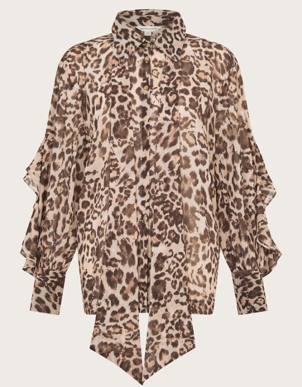 Monsoon Allegra Leopard Print Top Brown - Image 5