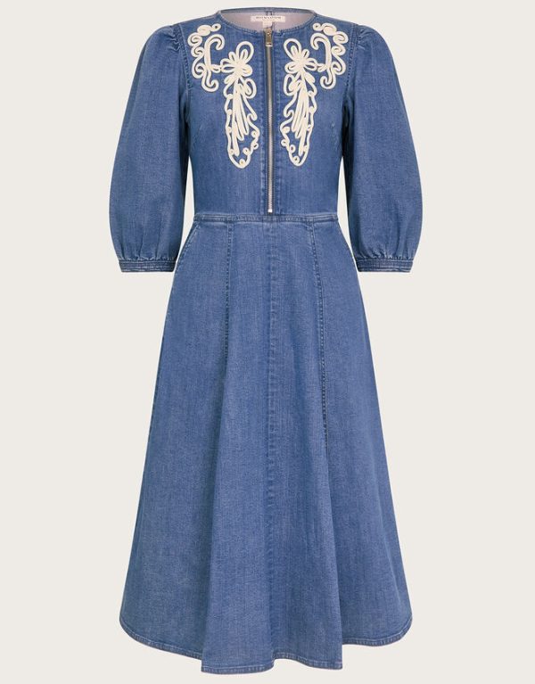 Monsoon Kaia Cornelli Dress Blue - Image 5