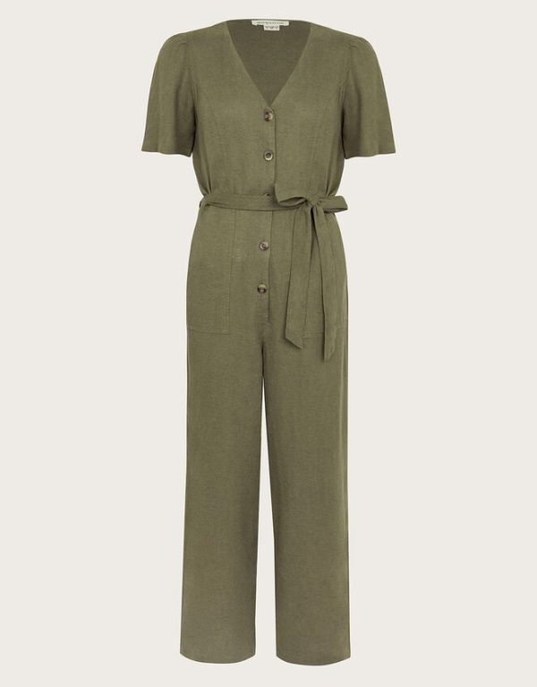 Monsoon Azalea Tie Jumpsuit Green - Image 5