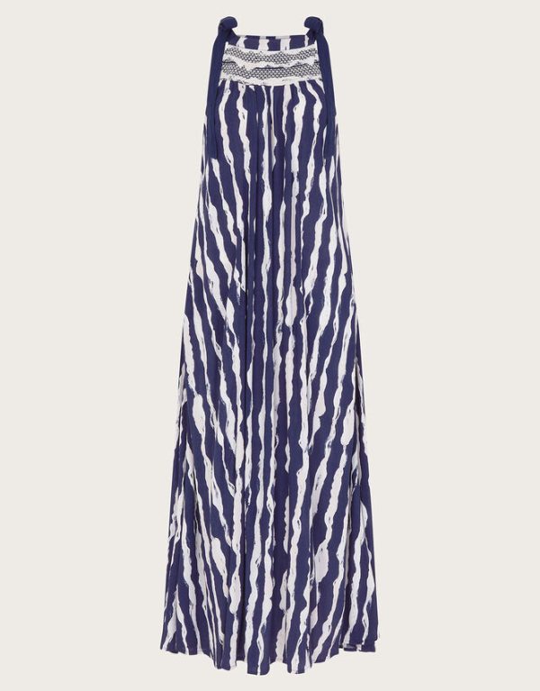 Monsoon Caity Stripe Dress Blue - Image 5