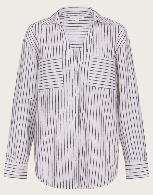 Monsoon Gilly Stripe Shirt Ivory - Image 6