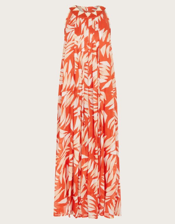 Monsoon Shelly Sleeveless Printed Maxi Dress Orange - Image 7