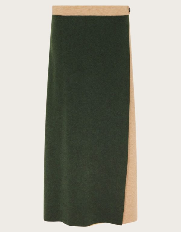 Monsoon Nellie Two-Tone Knit Skirt Green - Image 6