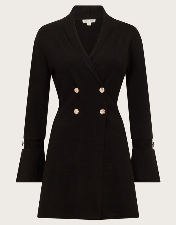 Monsoon Sia Knit Blazer Dress Black - Image 6