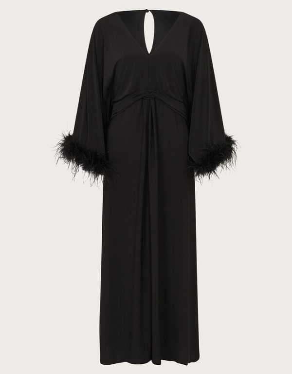 Monsoon Pip Feather Maxi Dress Black - Image 6