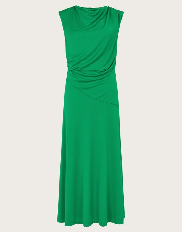 Monsoon Debra Drape Jersey Dress Green - Image 6