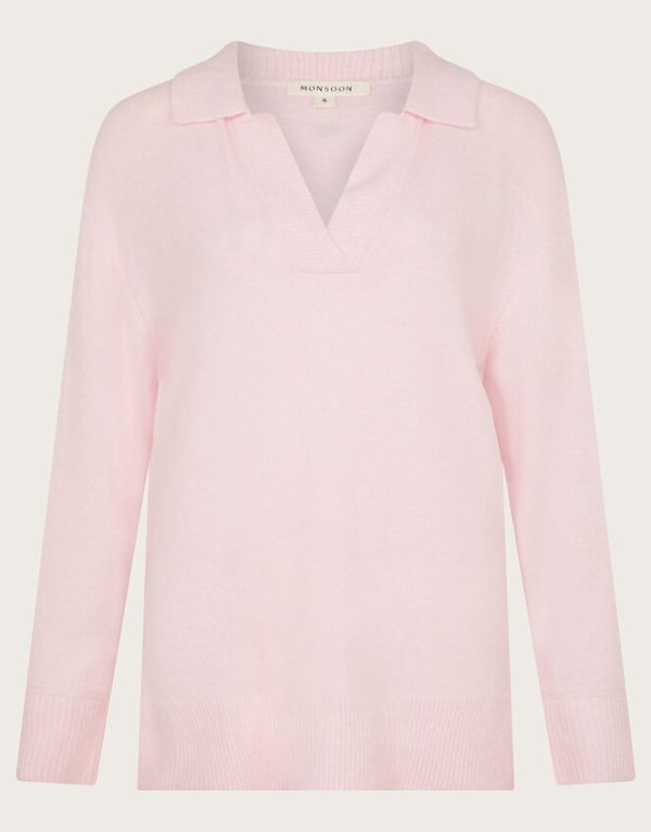 Monsoon Carla Collar Jumper Pink - Image 5