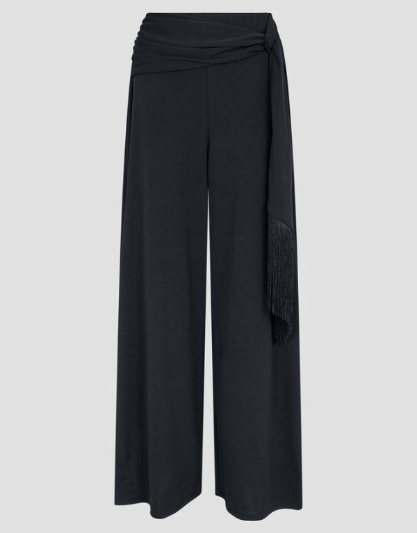 Monsoon Tanya Tassel Wide Leg Trousers Black - Image 5