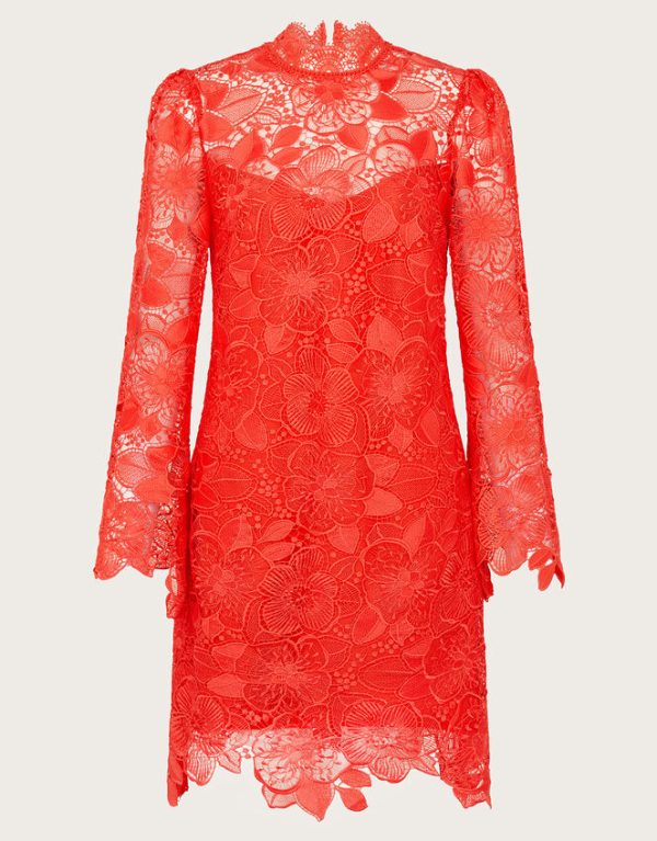 Monsoon Lila Lace Tunic Dress Orange - Image 5