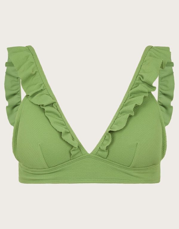 Monsoon Nina Ruffle Bikini Top Green - Image 5