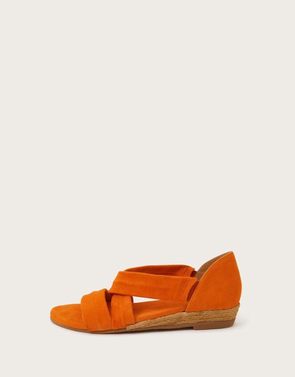 Monsoon Suede Demi Wedges Orange - Image 2