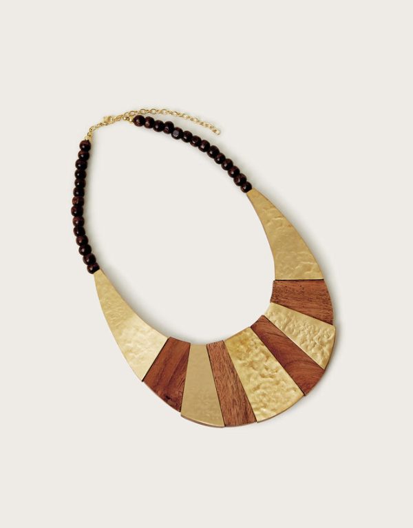 Monsoon Statement Wooden Collar Necklace