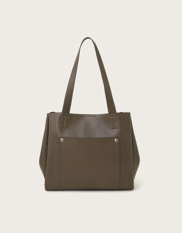 Monsoon Zoe Pocket Tote Bag Green