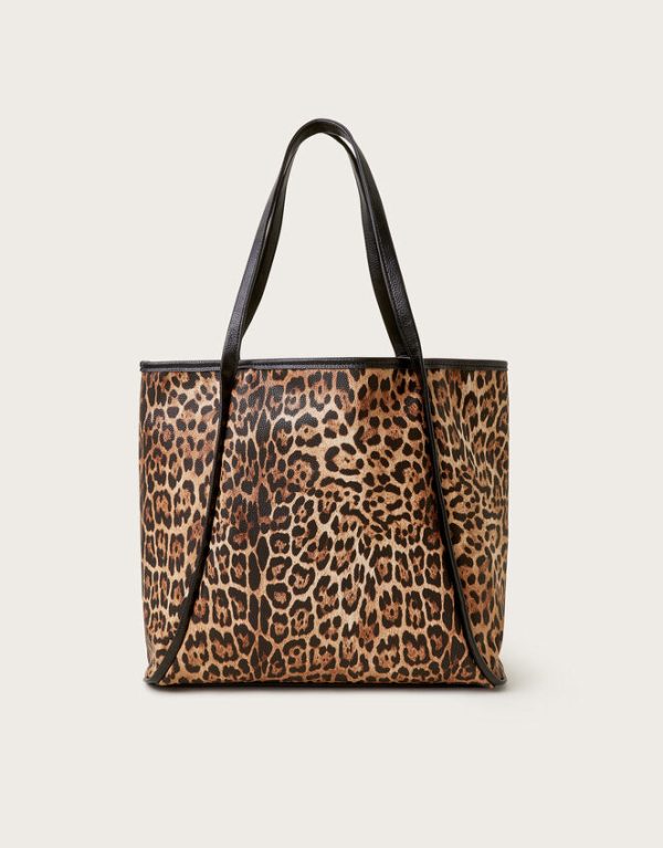 Monsoon Mava Leopard Print Faux Leather Tote Bag - Image 2