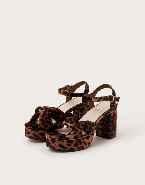 Monsoon Mara Leopard Print Platform Heels Multi