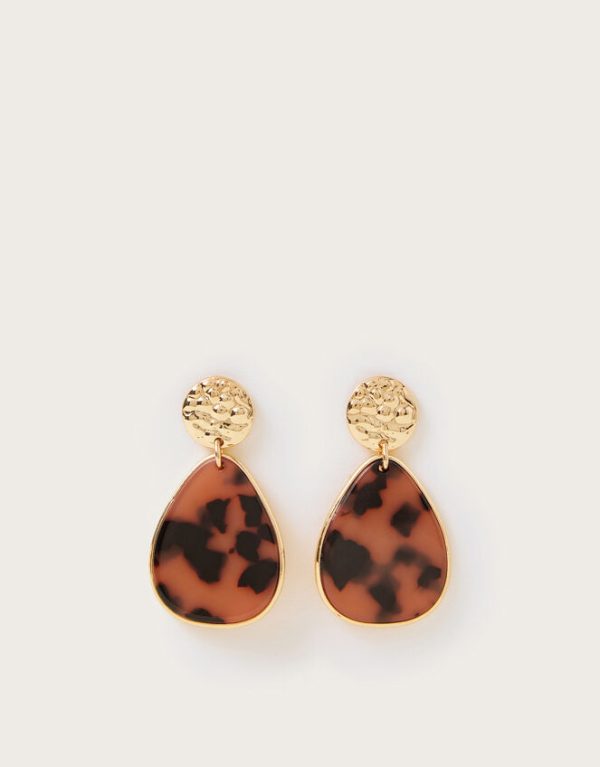 Monsoon Tortoiseshell Drop Earrings