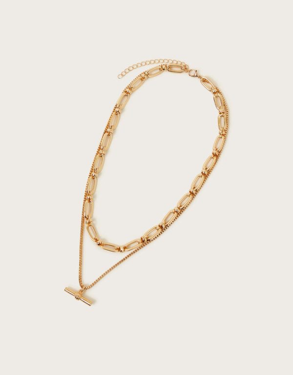 Monsoon Layered T-Bar Chain Necklace