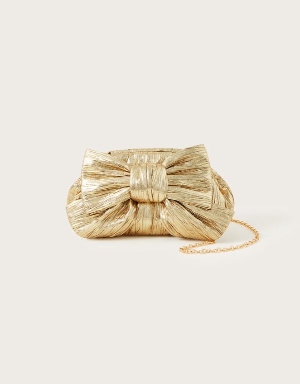 Monsoon Oversized Bow Metallic Bag - Image 2