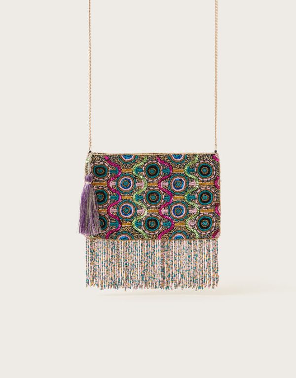 Monsoon Fringe Hand-Beaded Bag - Image 2