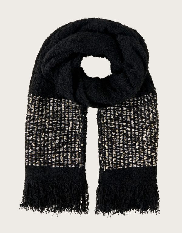 Monsoon Sequin Border Boucle Scarf