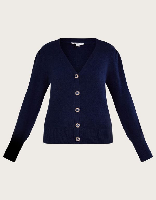 Monsoon Bree Button Cardigan Blue - Image 5