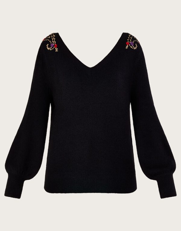 Monsoon Pat Paisley Jumper Black - Image 5