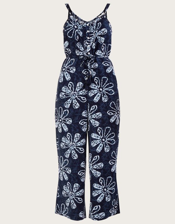 Monsoon Batik Dye Flower Jumpsuit Blue - Image 5