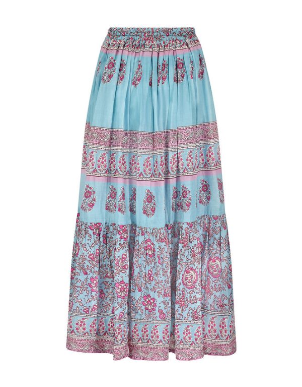 Monsoon East Print Tie Maxi Skirt Blue - Image 5