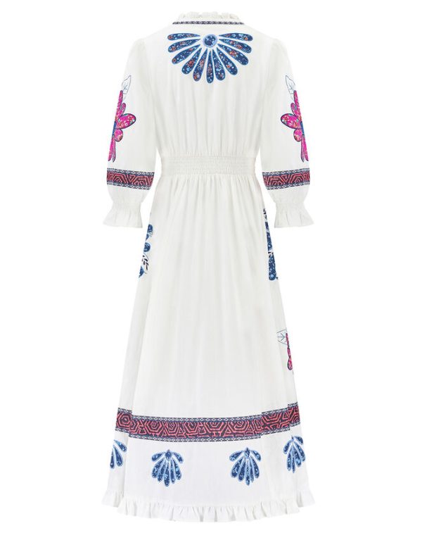 Monsoon East Embroidered Dress White - Image 5