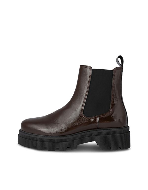 Monsoon Shoe The Bear Patent Leather Chelsea Boots Brown - Image 2