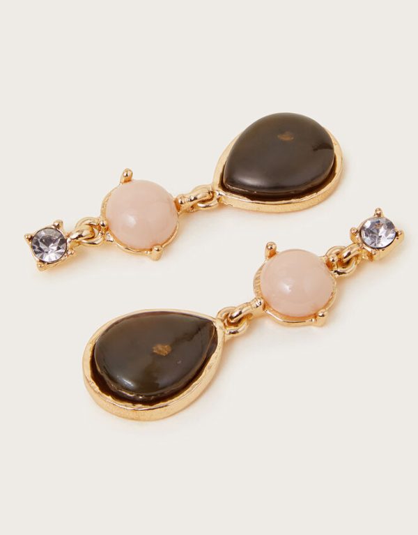 Monsoon Teardrop Gemstone Earrings - Image 2