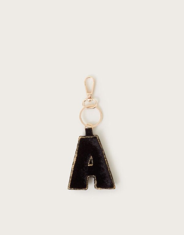 Monsoon Embellished Floral Initial Keyring Black - Image 2