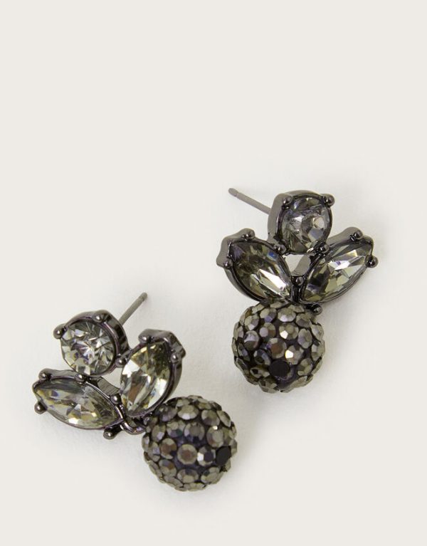 Monsoon Crystal Diamante Sphere Drop Earrings - Image 2