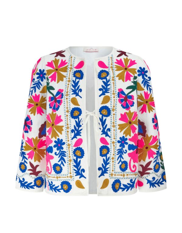 Monsoon East Embroidered Tie Jacket Multi - Image 6