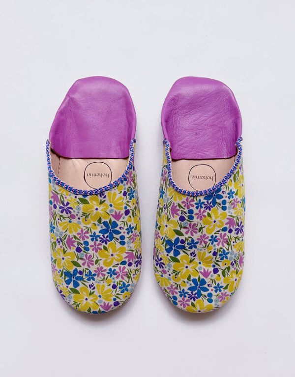 Monsoon Bohemia Design Liberty Print Babouche Slippers Purple - Image 3