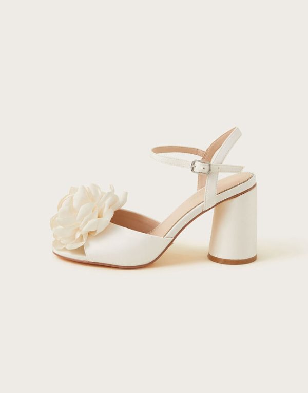 Monsoon Corsage Bridal Heel Sandals Ivory - Image 3