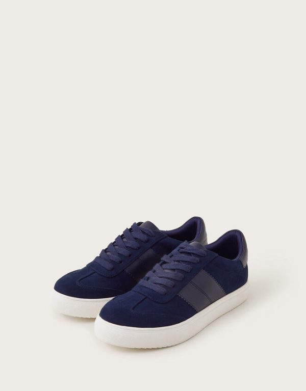 Monsoon Faux Suede Trainers Blue - Image 2