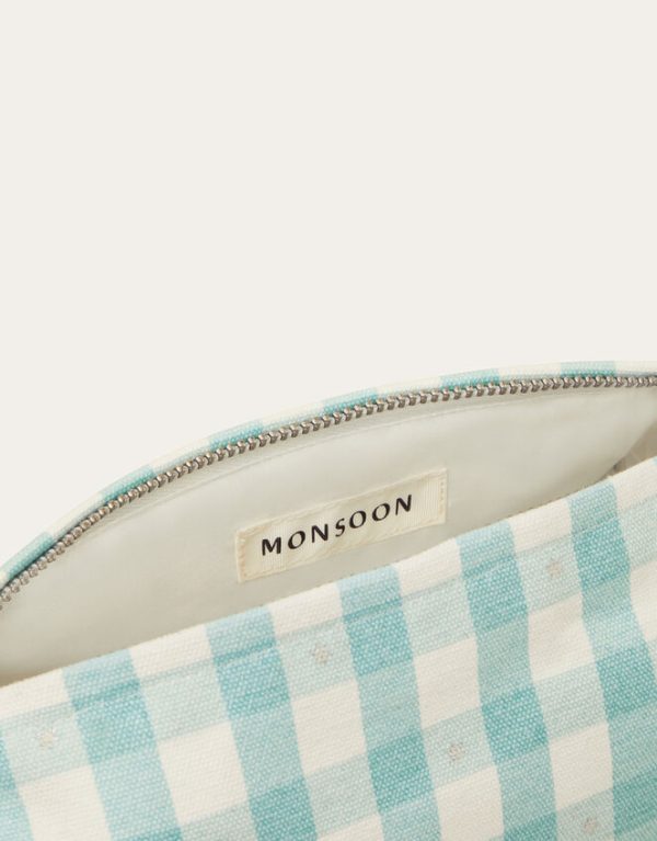 Monsoon Clementine Gingham Print Make Up Bag - Image 3