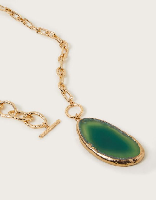 Monsoon Statement Agate Pendant Chain Necklace - Image 2