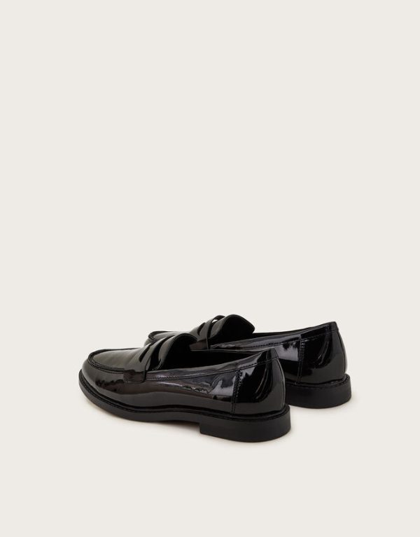 Monsoon Elsie Patent Loafers Black - Image 3