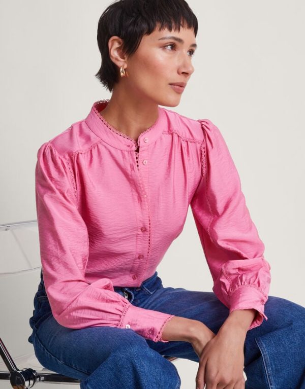 Monsoon Pippa Plain Blouse Pink