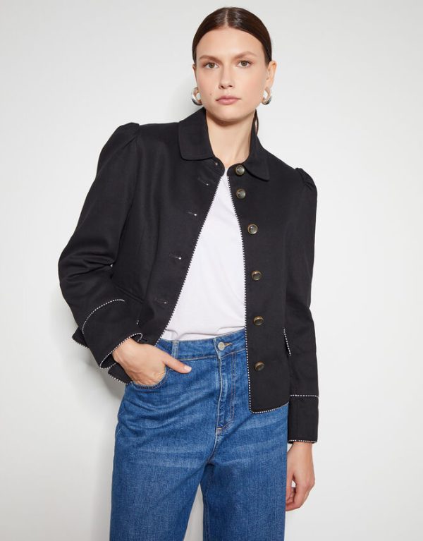 Monsoon Jaz Short Single Breasted JacketBlack