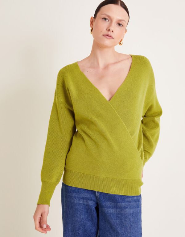 Monsoon Wiley Wrap Jumper Green