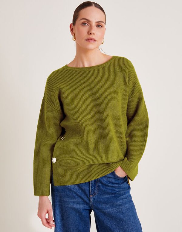 Monsoon Luci Longline Jumper Green