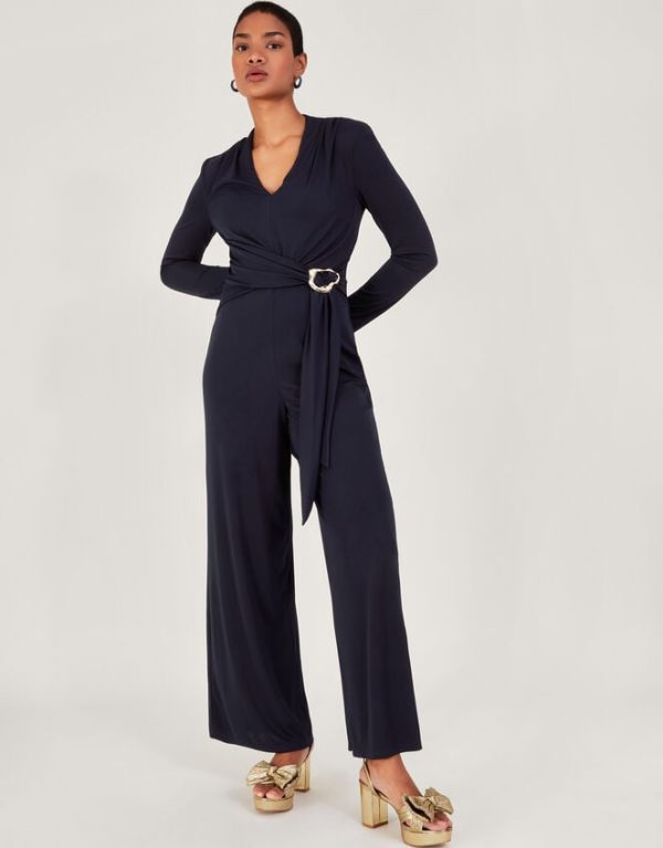 Monsoon Toria Trim Jumpsuit Blue