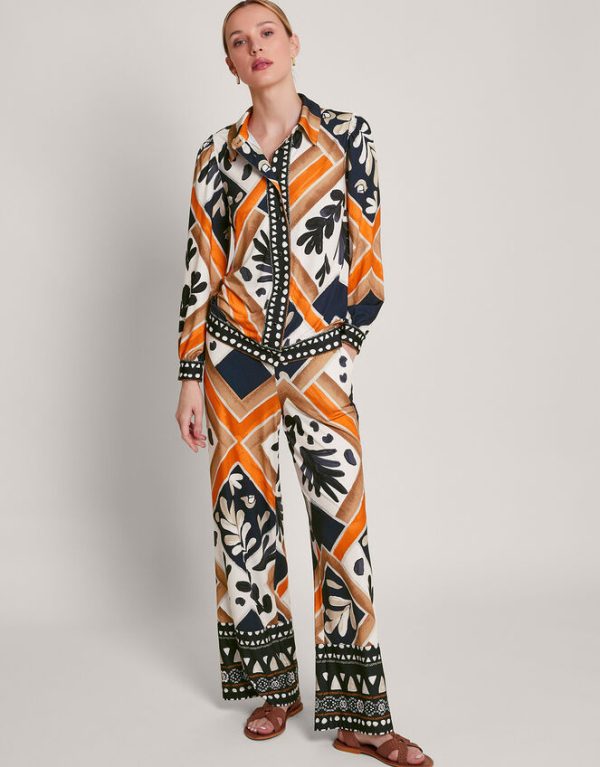 Monsoon Cadenza Print Jersey Trousers Black