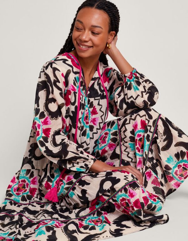 Monsoon Avelle Print Kaftan Black